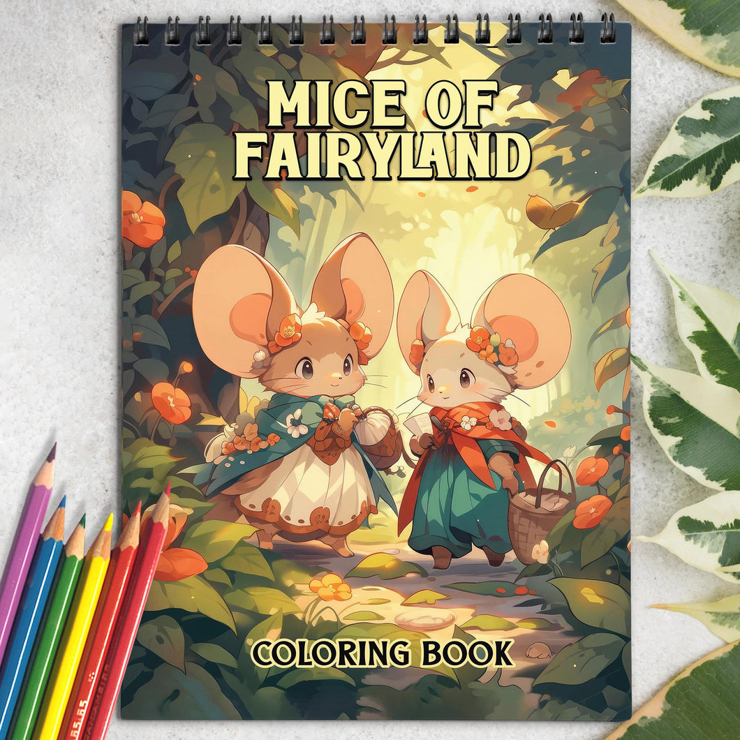 Mice of Fairyland Spiral Bound Coloring Book: 30 Enchanting Pages, Where Mice of Fairyland Come to Life