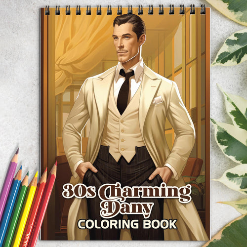 30s Charming Dany Spiral Bound Coloring Book: 30 Enchanting Coloring Pages, Unleashing Your Creativity in the World of Charming Dany