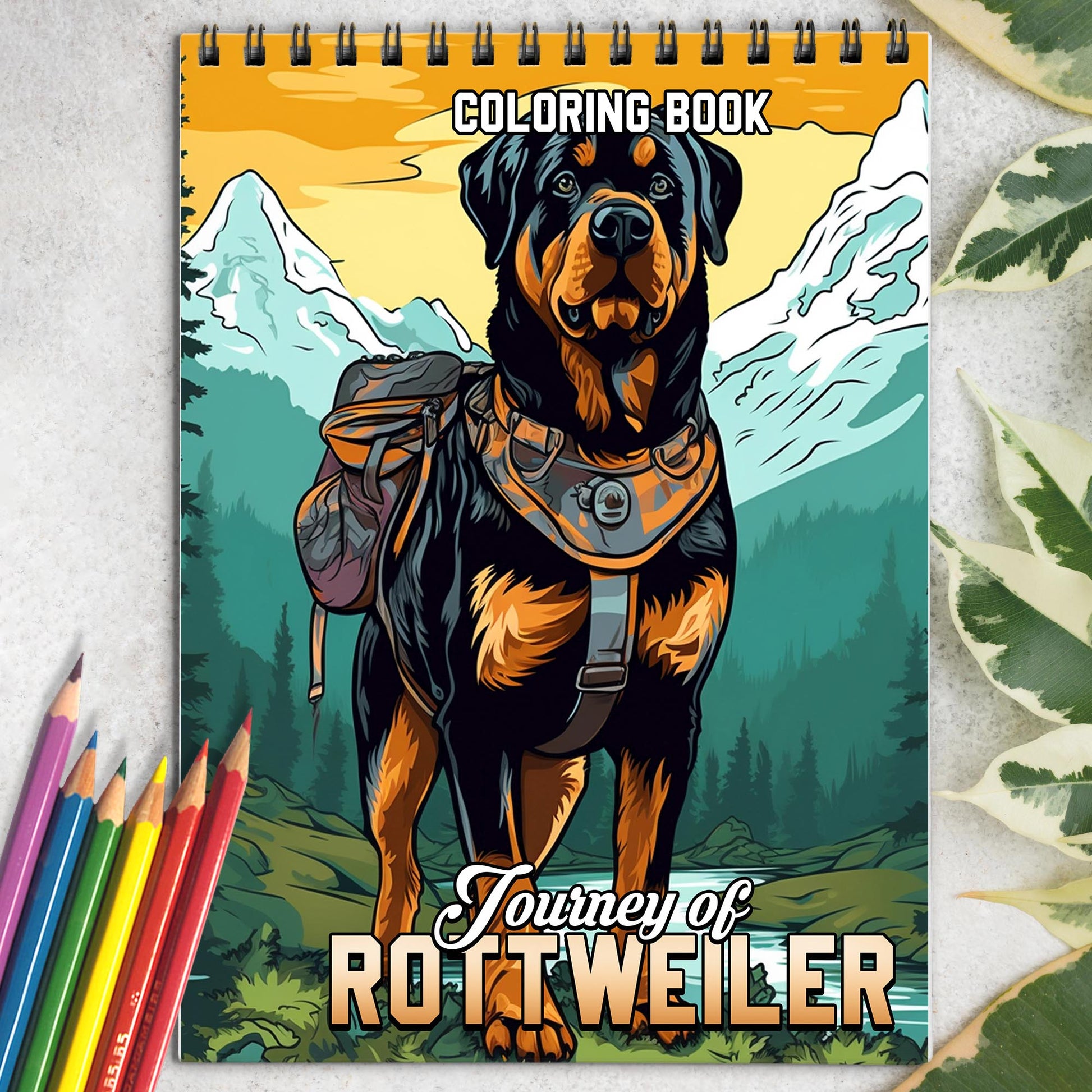 Journey of Rottweiler Spiral Coloring Book: 30 Captivating Coloring Pages for Dog Enthusiasts to Create Stunning and Lifelike Artwork