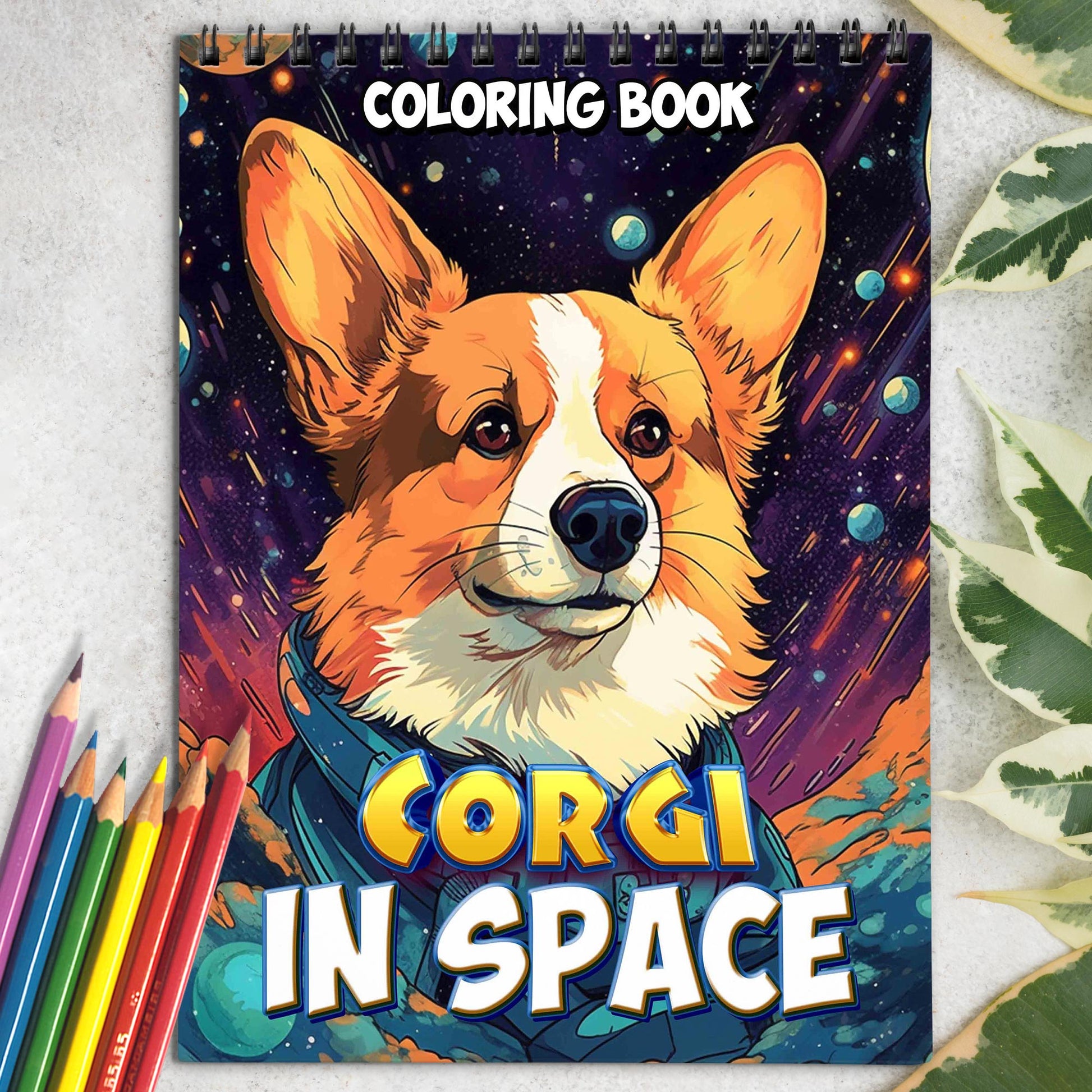 Corgi In Space Coloring Book