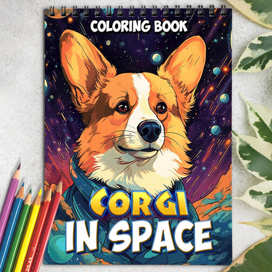 Corgi In Space Coloring Book