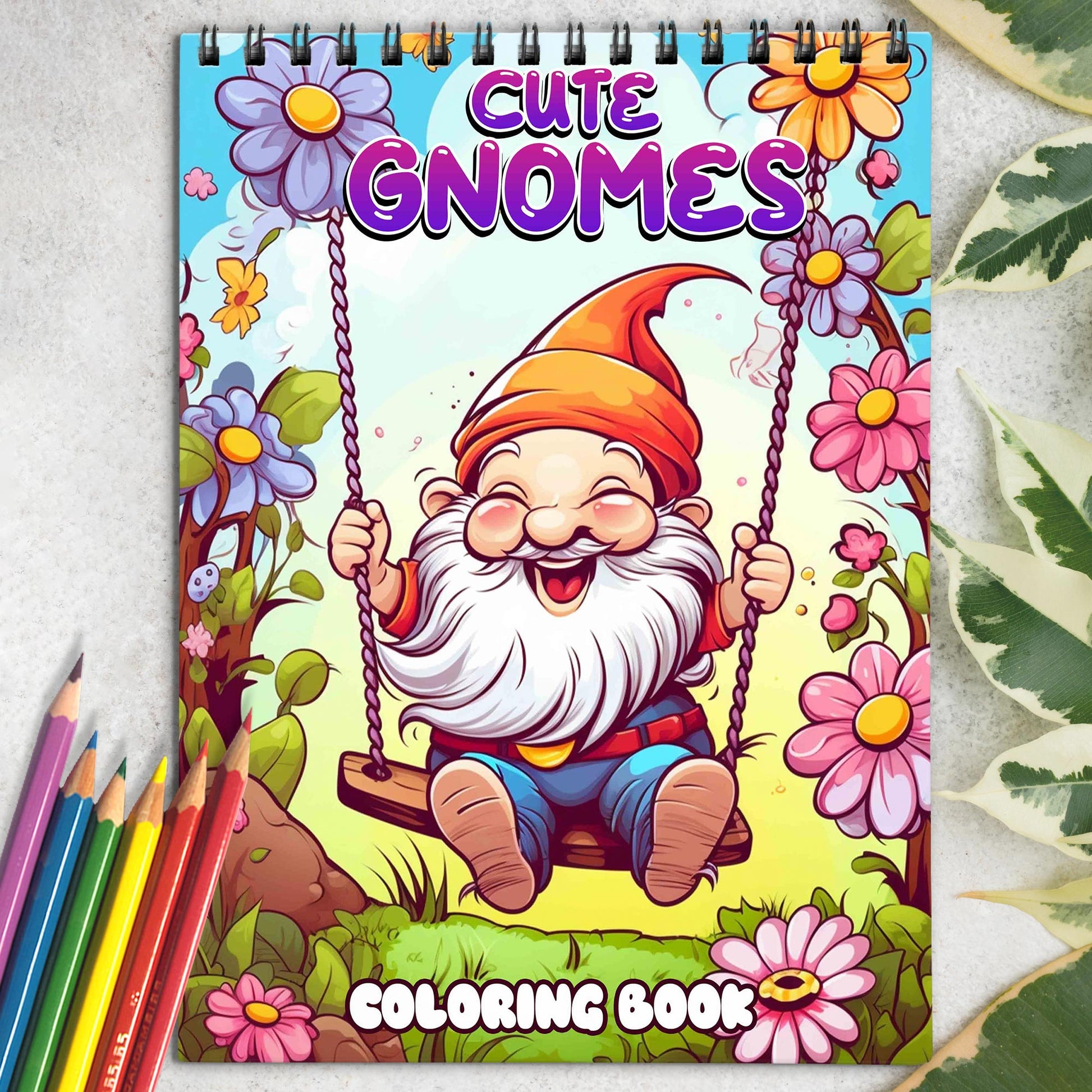 Cute Gnomes Coloring Book: Explore 30 Intriguing Coloring Pages, Depicting Cute Gnomes and their Lively Village with Joyful Energy