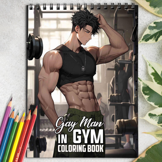 Gay Man In Gym Coloring Book: Explore 30 Vibrant Coloring Pages, Depicting Gay Men Embracing Health, Strength, and Self-Care in the Gym
