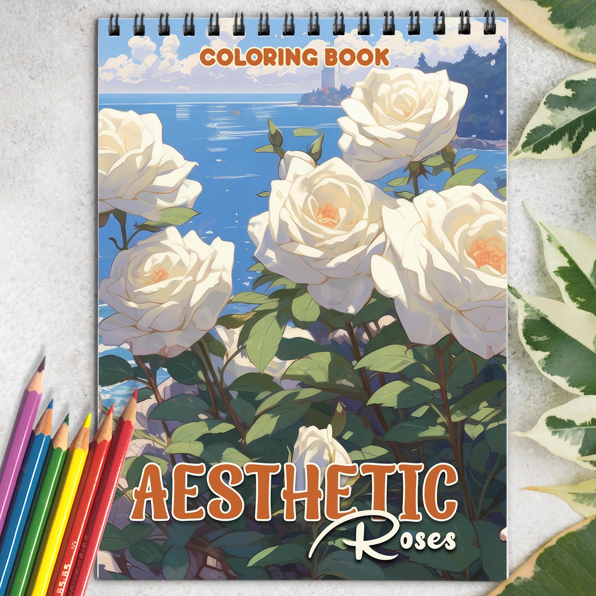 Aesthetic Roses Spiral-Bound Coloring Book: 30 Captivating Illustrations