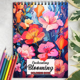 Enchanting Blooming Spiral-Bound Coloring Book: 30 Whimsical Coloring Pages of Enchanting Blooms