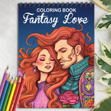 Fantasy Love Spiral Bound Coloring Book: 30 Captivating Coloring Pages, Depicting Love and Romance in a Fantasy World