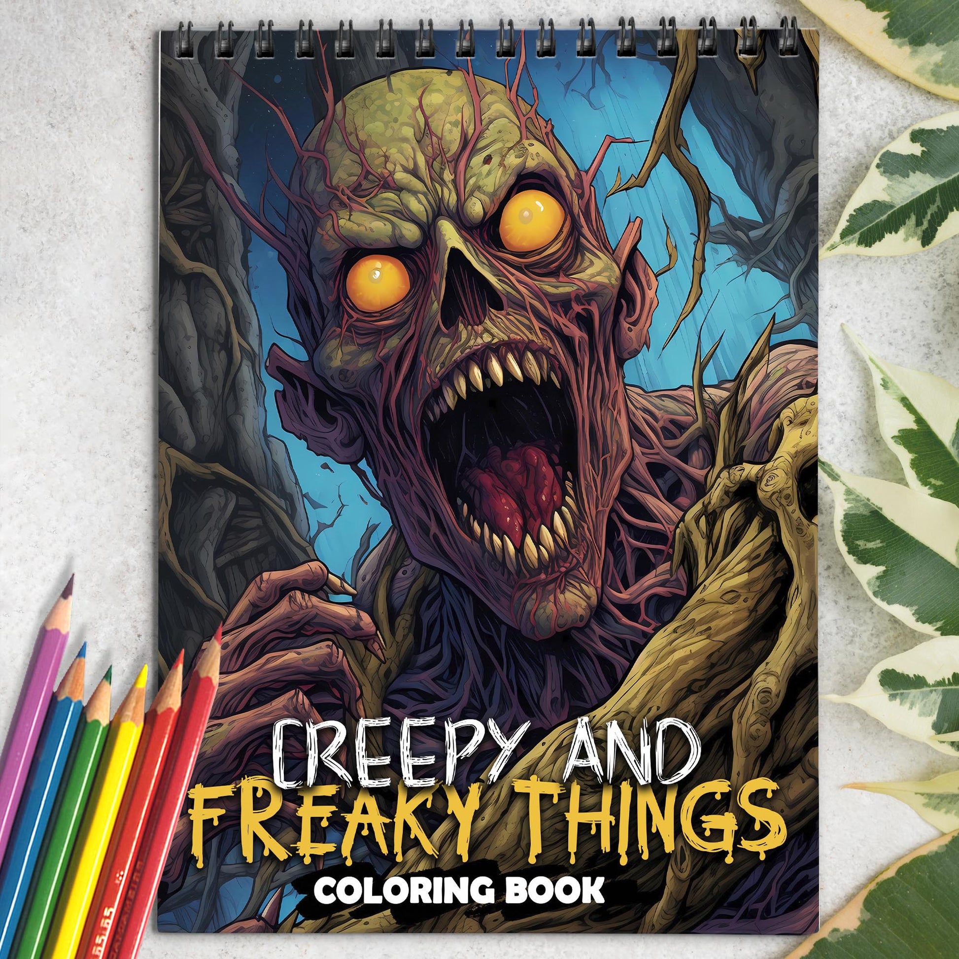 Creepy And Freaky Things Spiral Coloring Book: 30 Charming Creepy and Freaky Things Coloring Pages for Coloring Enthusiasts to Embrace the Dark and Unsettling