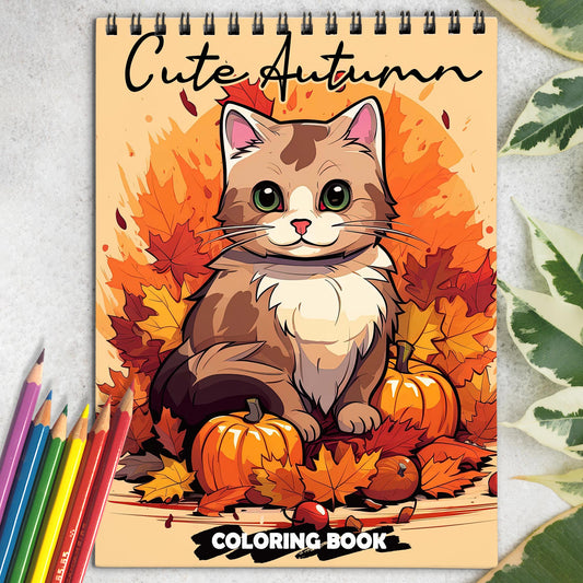 Cute Autumn Coloring Book