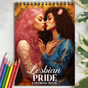 Lesbian Pride Spiral Coloring Book: Embrace the Spectrum of Love with 30 Pages, Inviting You to Color Beautiful Moments of Lesbian Love and Unity