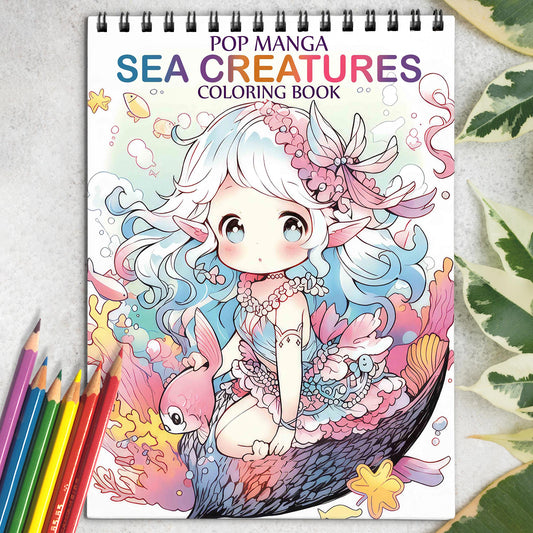Pop Manga Sea Creatures Coloring Book: Unleash Your Artistic Talents in the Oceanic Journey with 30 Charming Pop Manga Sea Creatures Coloring Pages for Coloring Enthusiasts to Embrace the Unique Style and Grace of A