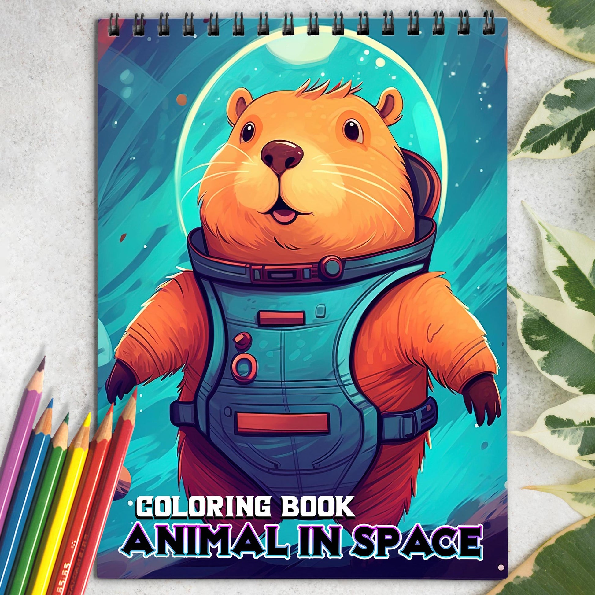 Animal In Space Coloring Book