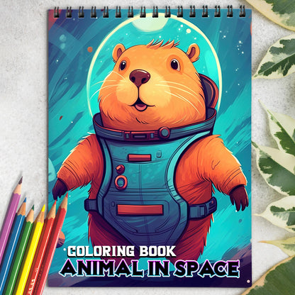 Animal In Space Coloring Book