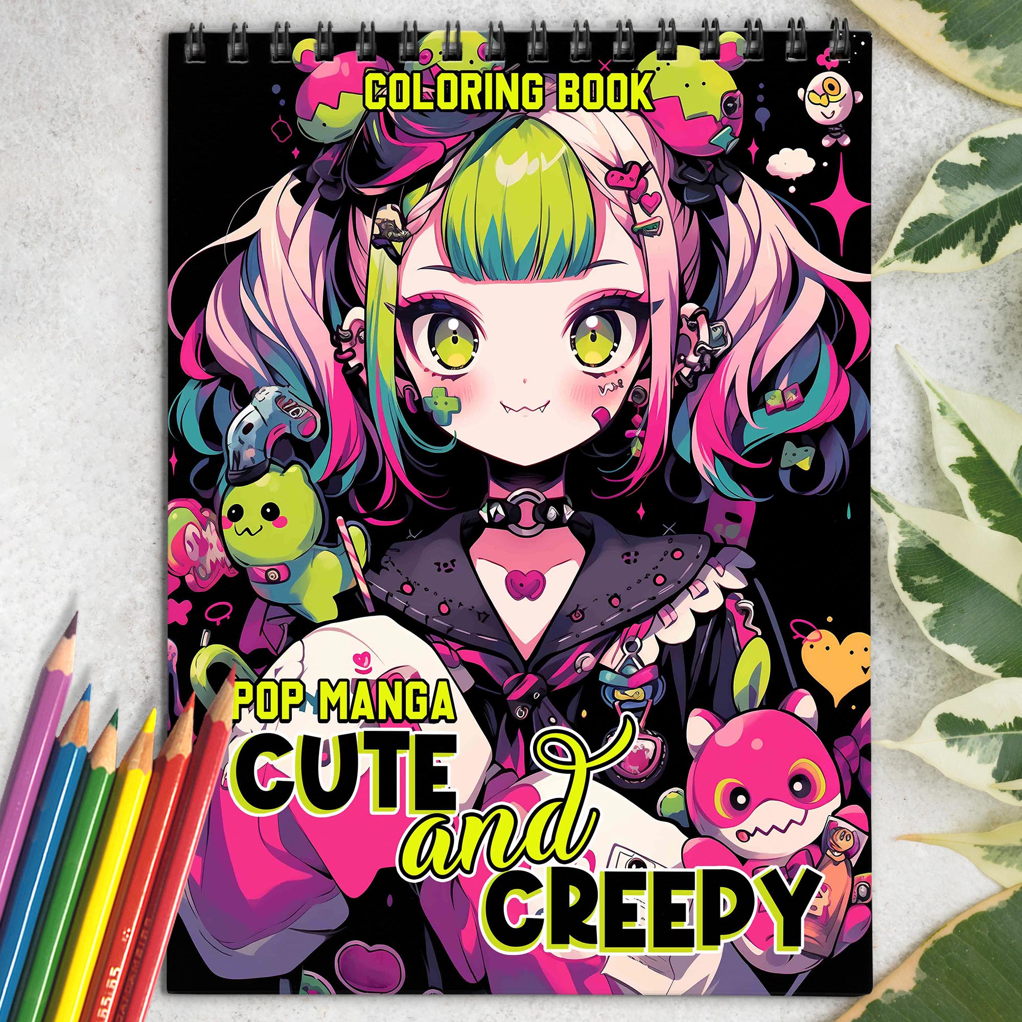 Pop Manga Cute And Creepy Coloring Book: Embrace the Artistic Journey ...