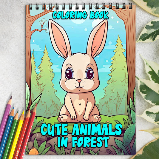 Cute Animals in forest Coloring Book: Unlock the Magic of 30 Coloring Pages Delight in the Colorful World of Cute Forest Animals