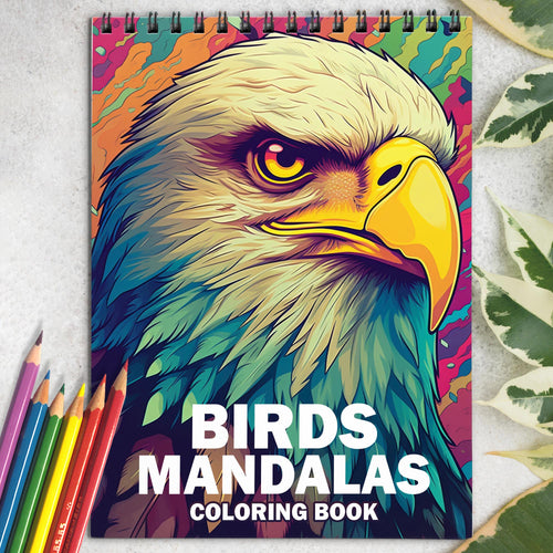 Birds Mandalas Spiral Coloring Book: 30 Captivating Mandalas of Birds for Coloring Enthusiasts to Ignite Imagination and Inner Harmony