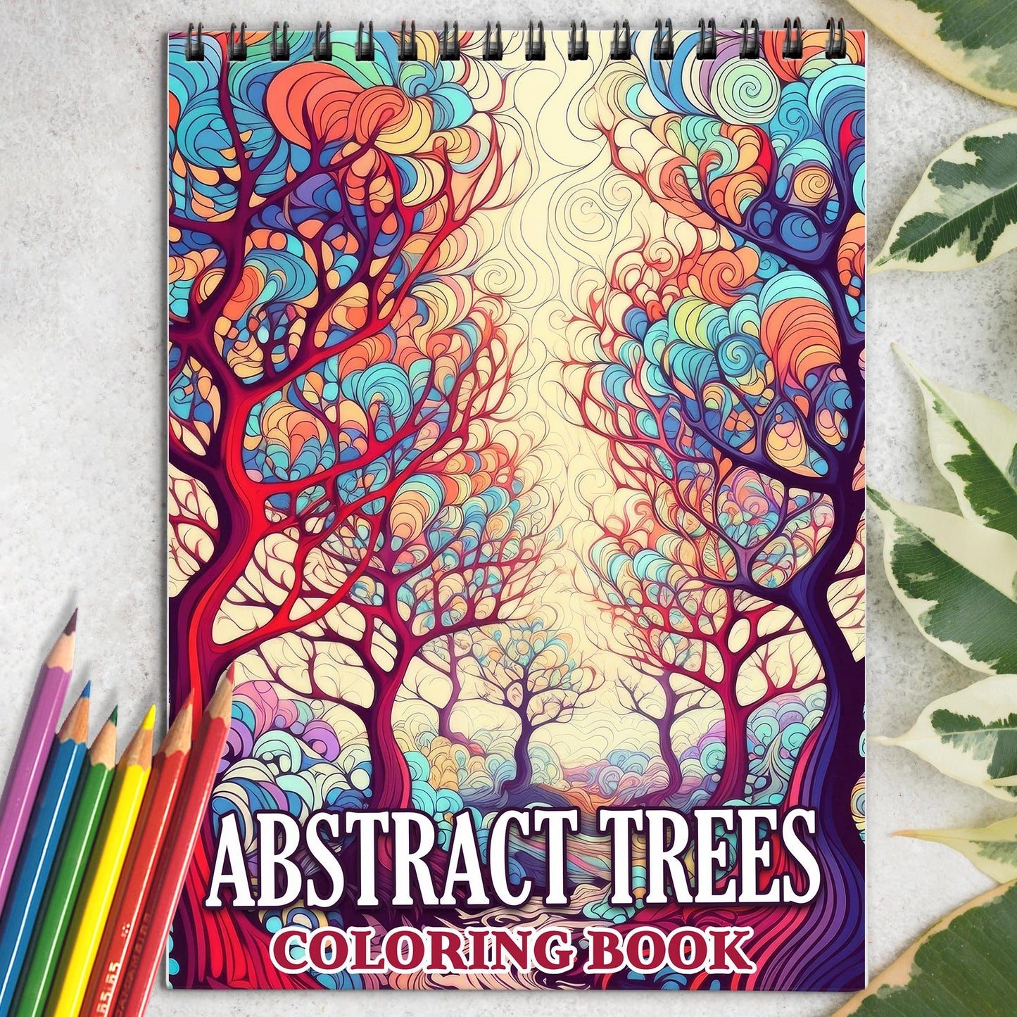 Abstract Trees Spiral Coloring Book: 30 Whimsical Abstract Trees Coloring Pages for Art Admirers to Embrace the Quirky Charm and Artistic Vibes