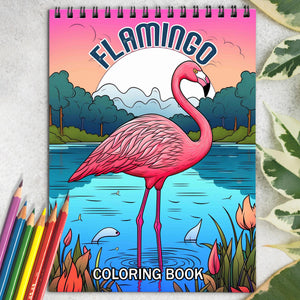 Flamingo Spiral Coloring Book: 30 Pages of Coloring Joy, Bringing to Life the Vibrant Flamingo Scenes of the Tropics