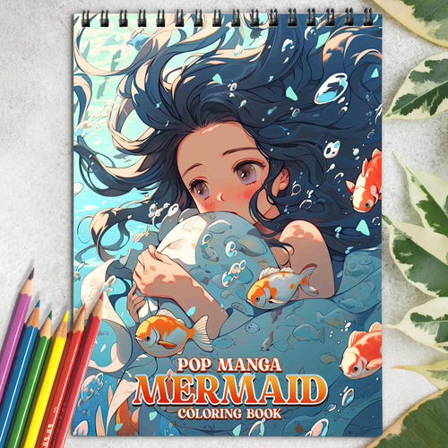 Pop Manga Mermaid Coloring Book: Unleash Your Artistic Talents in the Oceanic Adventure with 30 Charming Pop Manga Mermaid Coloring Pages for Coloring Enthusiasts to Embrace the Unique Style and Grace of Anime Merma