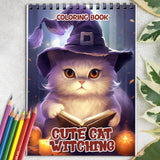 Cute Cat Witching Spiral-Bound Coloring Book: 30 Charming Pages Filled with Enchanting Tales of Cute Cat Witchery