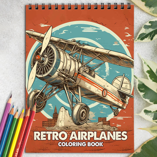 Retro Airplanes Coloring Book