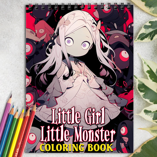 Little Monster Spiral Coloring Book: 30 Captivating Little Monster Coloring Pages for Art Enthusiasts to Create Stunning and Adorable Artwork