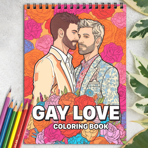 Gay Love Spiral Coloring Book: 30 Heartwarming Coloring Pages, Portraying Beautiful Moments of Love and Connection