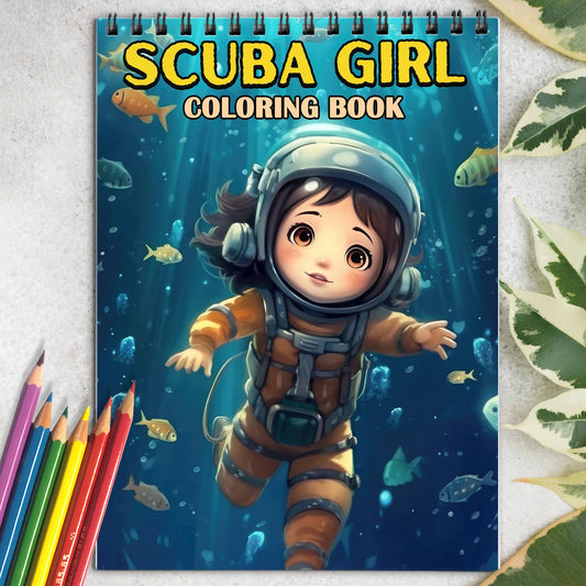 Scuba Girl Spiral-Bound Coloring Book: Immerse Yourself in a World of Underwater Exploration with 30 Captivating Coloring Pages for Ocean and Art Enthusiasts to Create Stunning and Imaginative Artwork 
