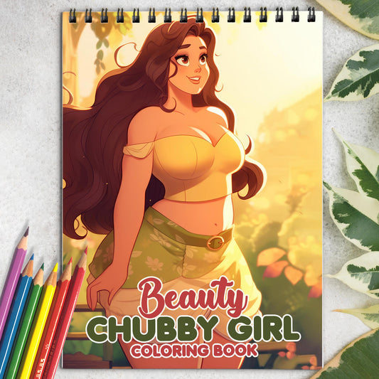 Beauty Chubby Girl Spiral Bound Coloring Book: Explore the Beauty Chubby Girl Coloring Book with 30 Empowering Illustrations