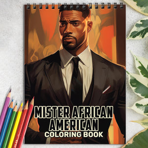 Mister African American Spiral Bound Coloring Book: 30 Captivating Coloring Pages of Distinguished African American Men for a Stylish and Artistic Journey