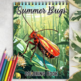 Summer Bugs Spiral Coloring Book: 30 Intriguing Coloring Pages of Summer Bugs