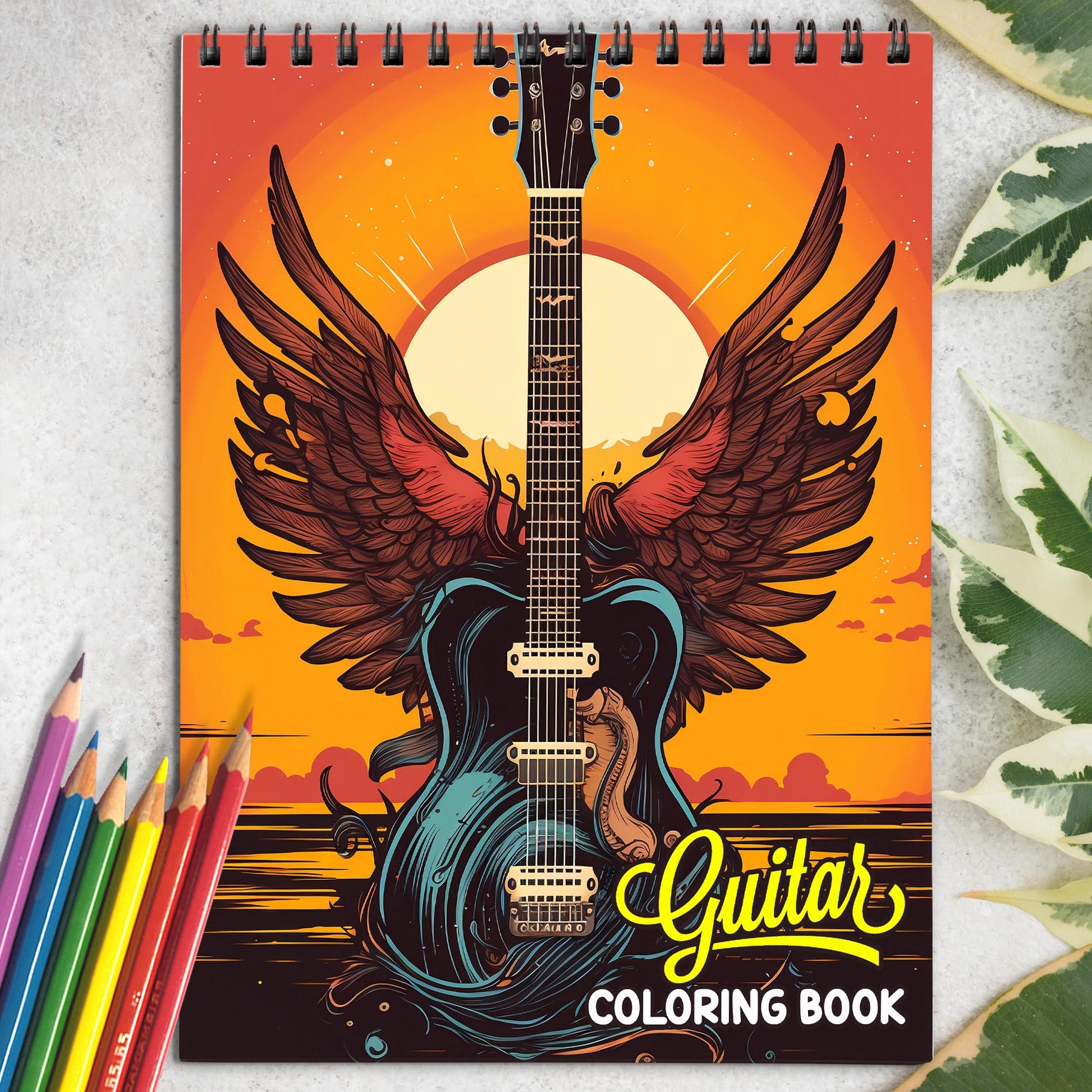 Guitar Spiral Bound Coloring Book: 30 Charming Guitar Coloring Pages for Coloring Enthusiasts to Embrace the Artistry and Soul of Guitars