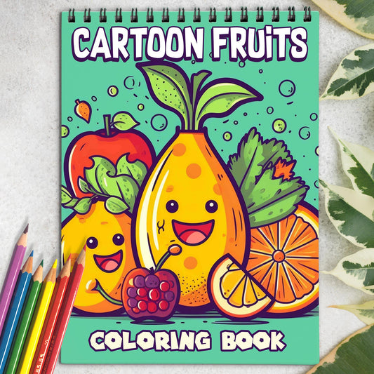 Cartoon Fruits Coloring Book