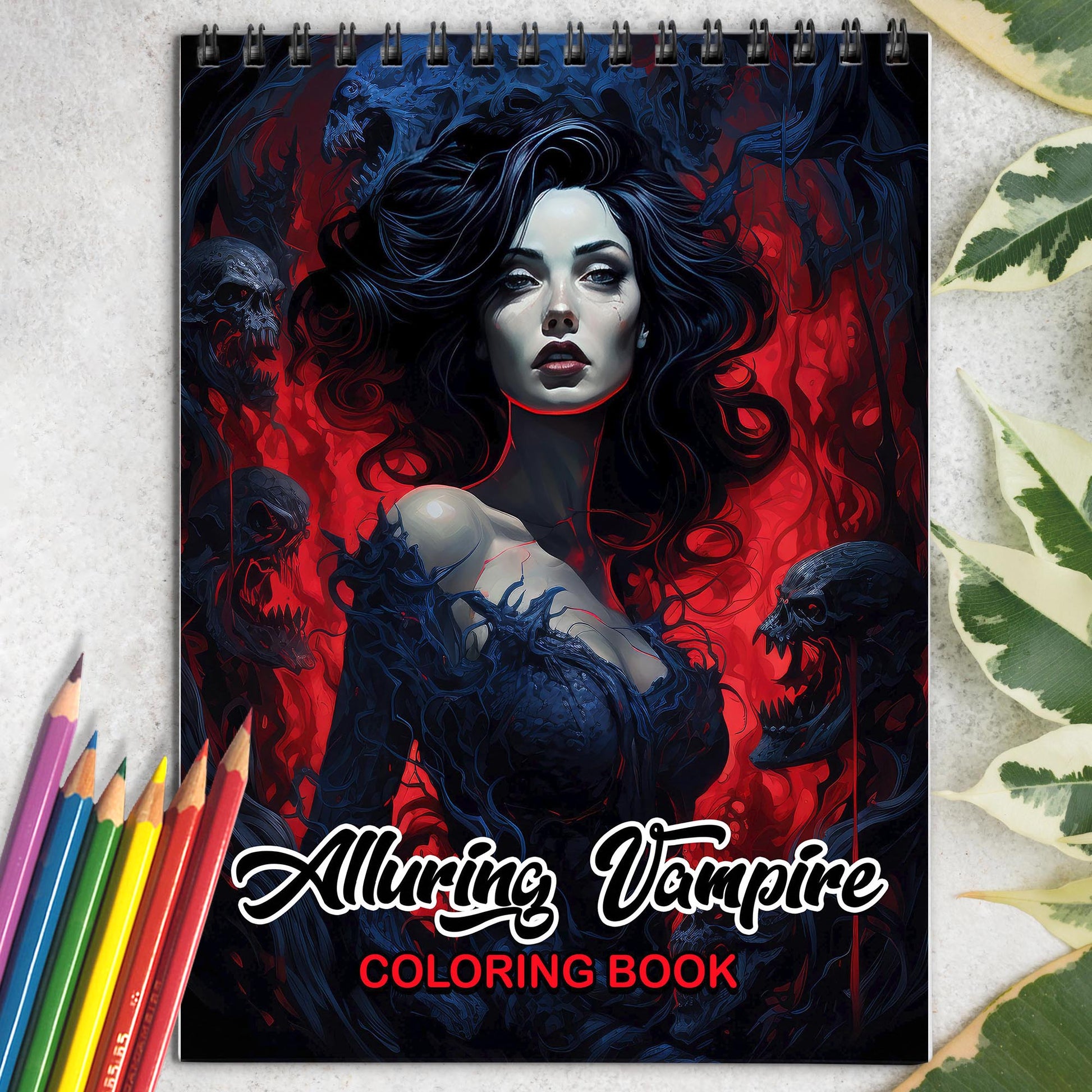 Alluring Vampire Spiral-Bound Coloring Book: 30 Captivating Coloring Pages that Combine the Alluring Vampire Coloring Book and Halloween Event