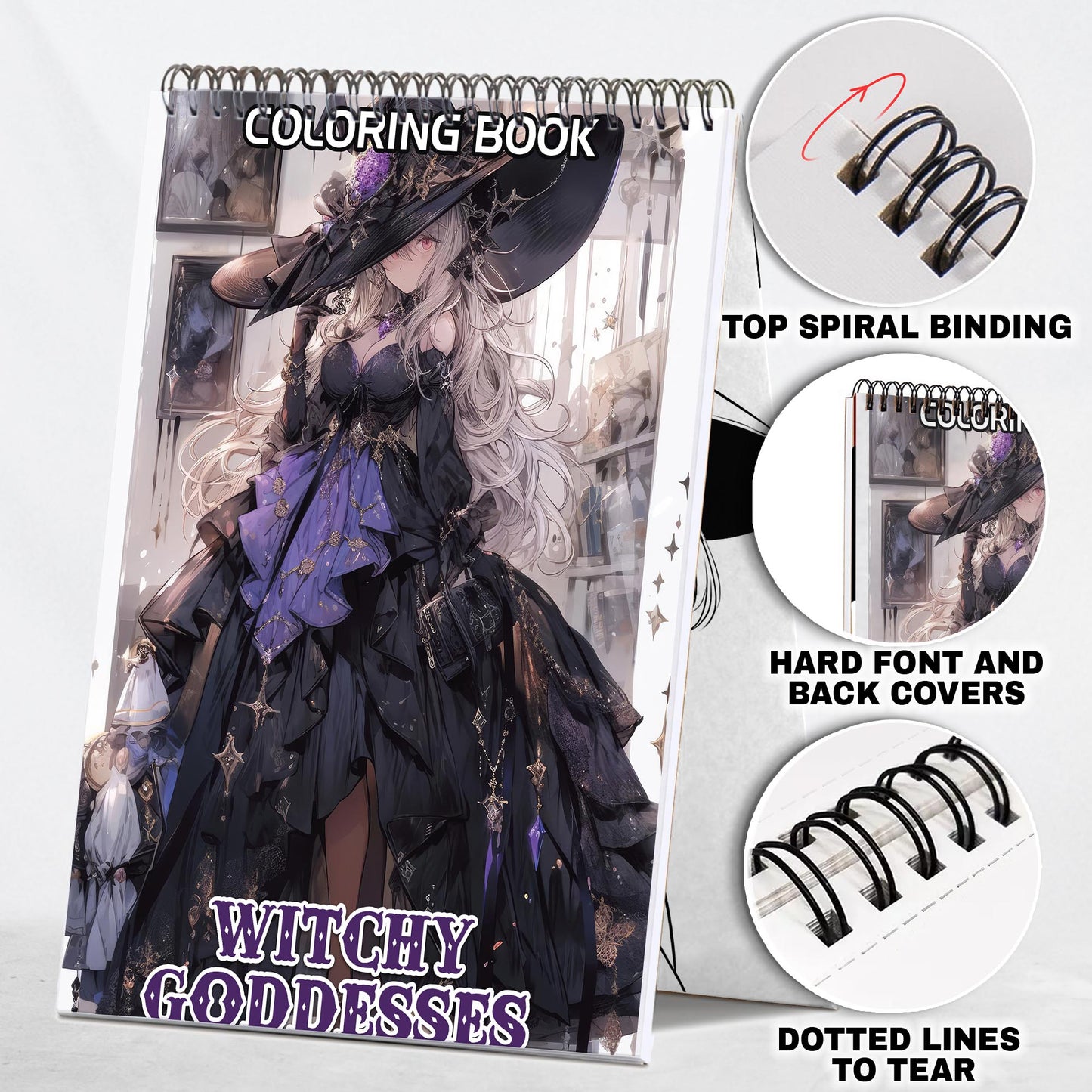 Witchy Goddesses Spiral-Bound Coloring Book: Embark on a Journey with Witchy Goddesses through 30 Captivating Coloring Pages of Modern Witches for an Artistic and Divine Adventure 