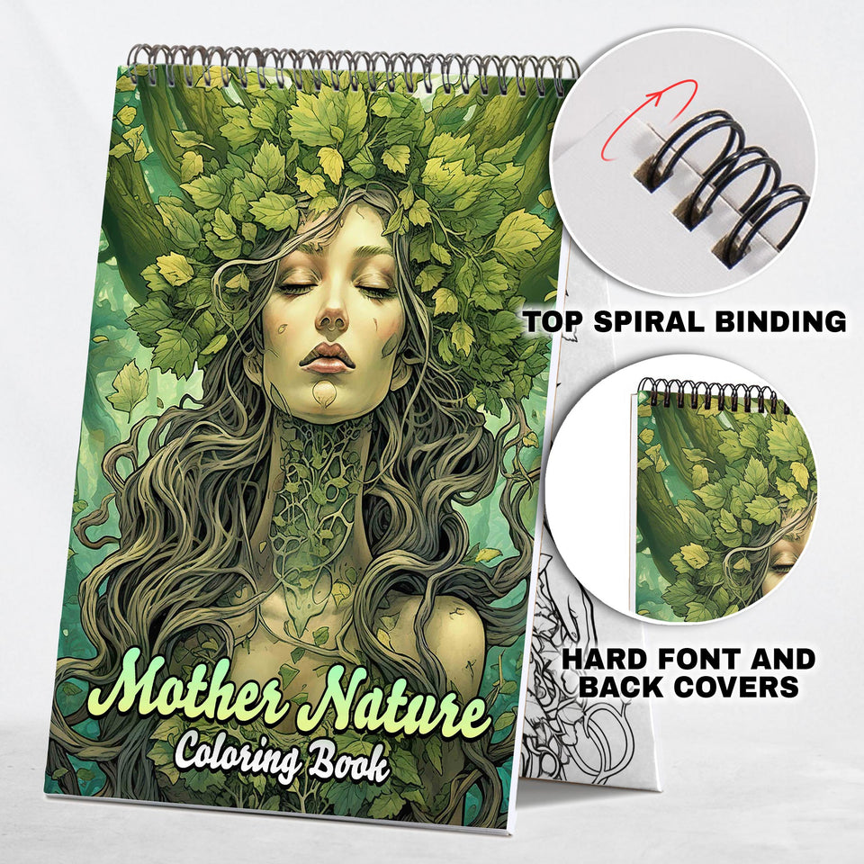 Mother Nature Coloring Book: Explore 30 Intriguing Coloring Pages, Depicting Women in the Midst of Enchanting Forests, Serene Rivers, and Majestic Mountains