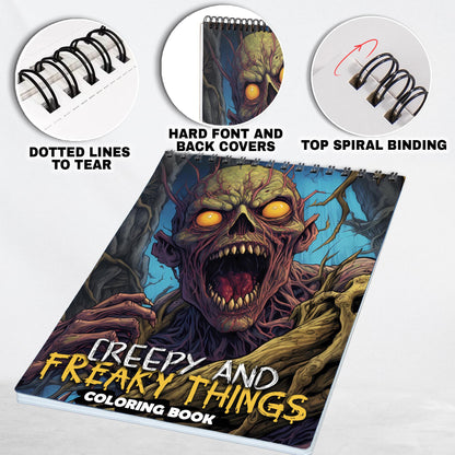 Creepy And Freaky Things Spiral Coloring Book: 30 Charming Creepy and Freaky Things Coloring Pages for Coloring Enthusiasts to Embrace the Dark and Unsettling