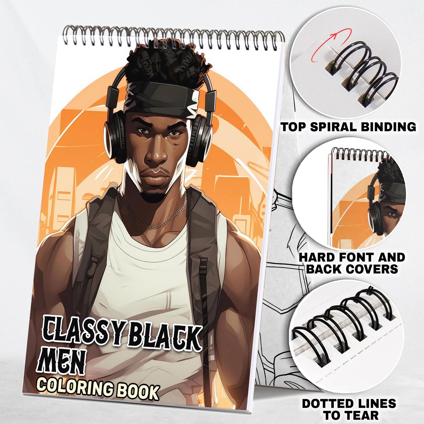 Classy Black Men Spiral Bound Coloring Book:  30 Captivating Coloring Pages of Classy Black Men for a Stylish and Artistic Journey