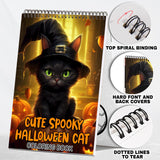 Cute Spooky Halloween Cat Spiral-Bound Coloring Book: Discover 30 Mesmerizing Coloring Pages in the Cute Spooky Halloween Cat Coloring Book for a Bewitching Experience