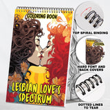 Lesbian Love's Spectrum Spiral Bound Coloring Book: 30 Charming Pages Filled with Heartfelt Moments of Lesbian Romance and Inclusivity