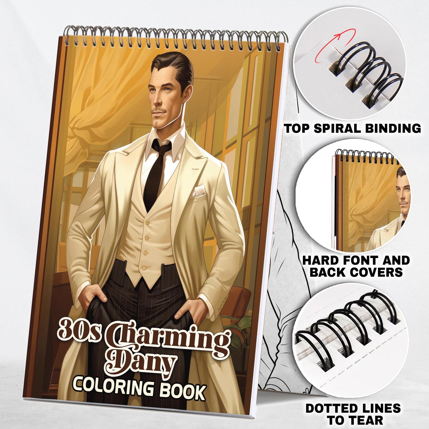 30s Charming Dany Spiral Bound Coloring Book: 30 Enchanting Coloring Pages, Unleashing Your Creativity in the World of Charming Dany