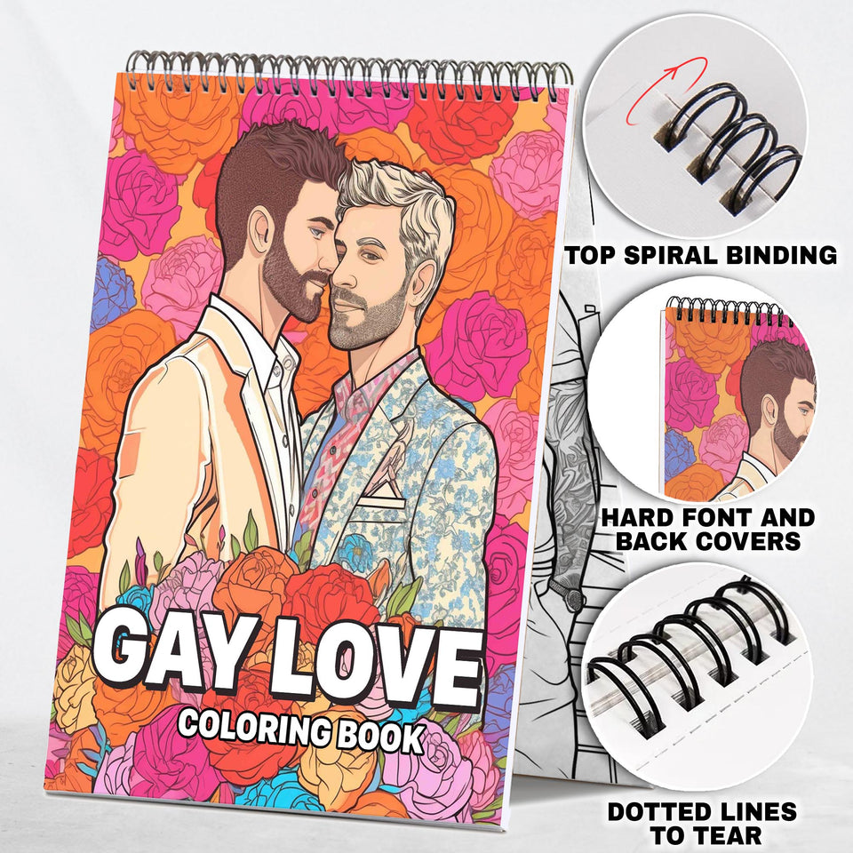 Gay Love Spiral Coloring Book: 30 Heartwarming Coloring Pages, Portraying Beautiful Moments of Love and Connection