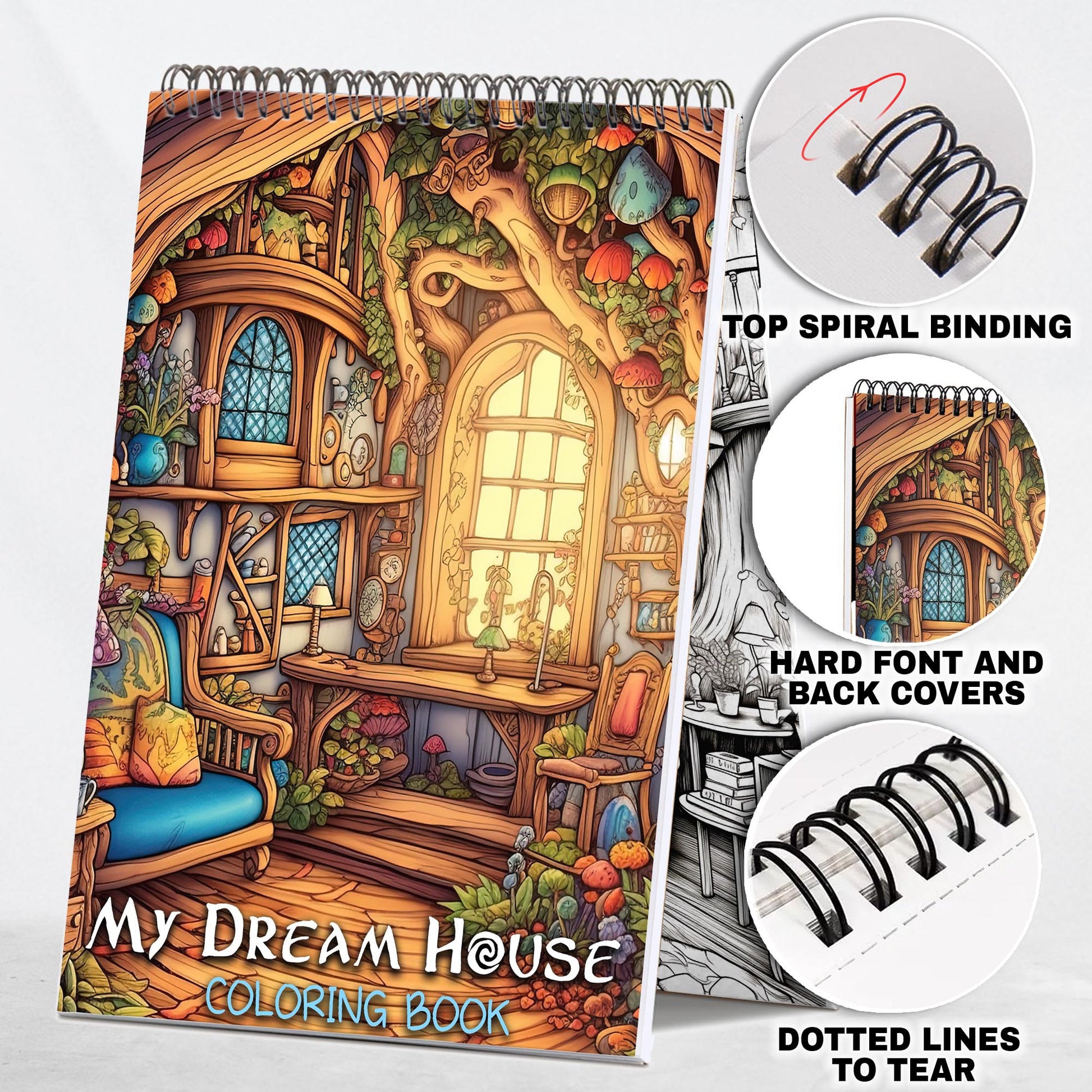 My Dream House Spiral Coloring Book: 30 Captivating Coloring Pages for Art Enthusiasts to Create Stunning and Personalized Dream House Artwork