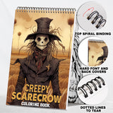 Creepy Scarecrow Spiral Coloring Book: 30 Creepy Scarecrow Coloring Pages, Embracing the Terrors That Haunt the Fields