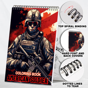 American Soldier Spiral-Bound Coloring Book: 30 Charming Coloring Pages for Coloring Enthusiasts to Embrace the Resilience and Strength of American Soldiers