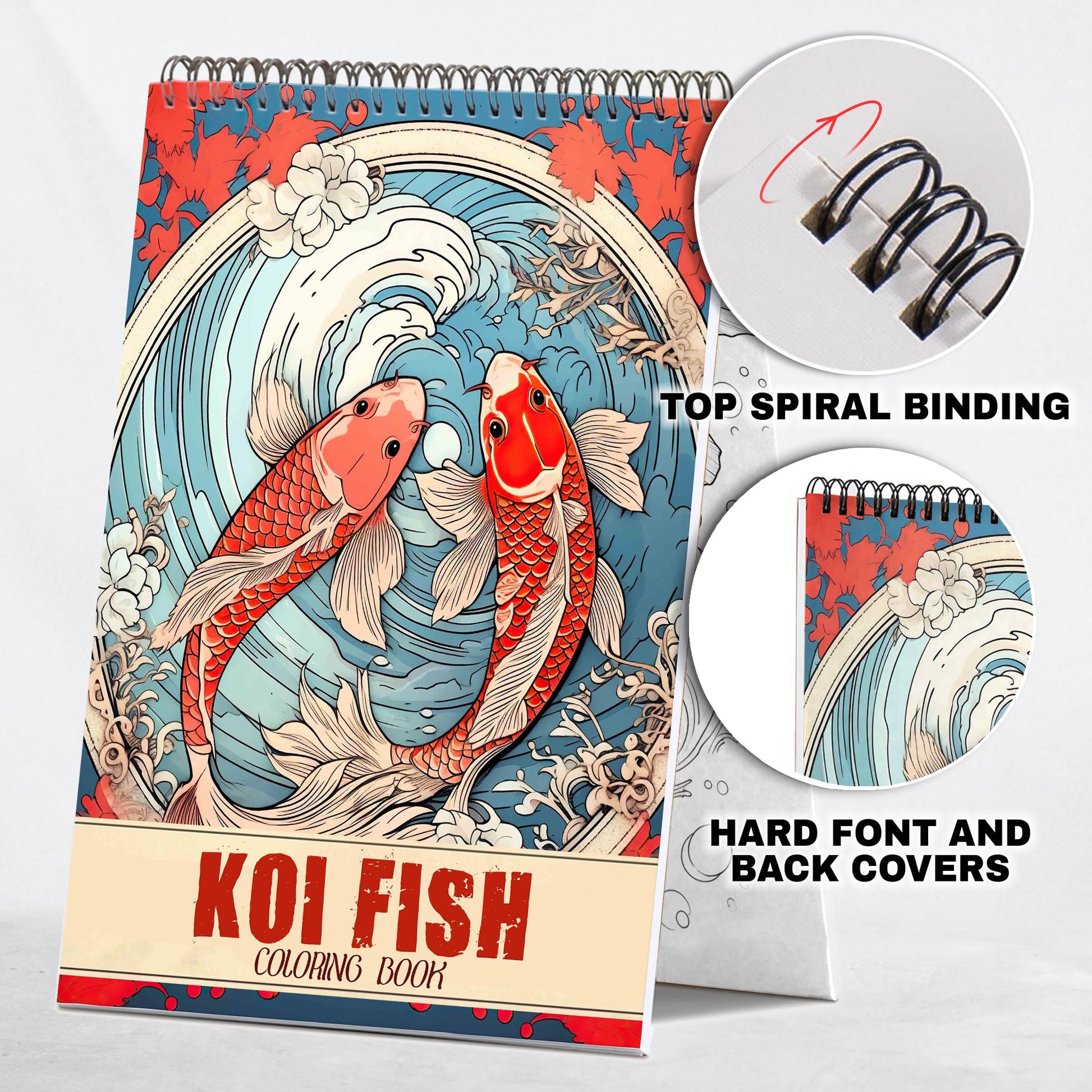 Koi Fish Coloring Book: Unleash Your Creativity with 30 Coloring Pages, Capturing the Harmony and Serenity of Koi Fish in Peaceful Water Gardens