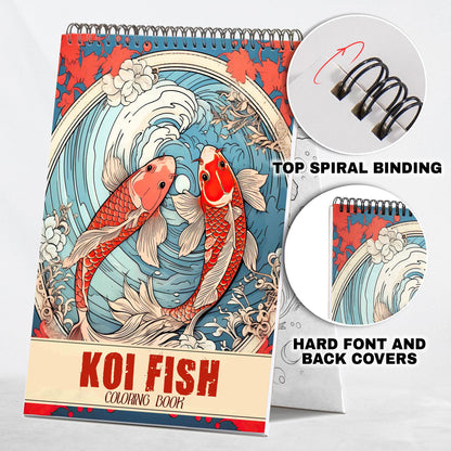 Koi Fish Coloring Book: Unleash Your Creativity with 30 Coloring Pages, Capturing the Harmony and Serenity of Koi Fish in Peaceful Water Gardens