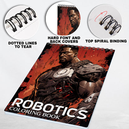 Robotics Spiral Bound Coloring Book: 30 Captivating Coloring Pages for Art Enthusiasts to Create Vibrant and High-Tech Artwork