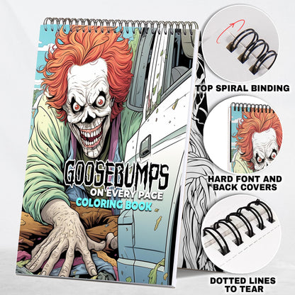 Goosebumps On Every Page Spiral Bound Coloring Book: 30 Charming Illustrations to Send Goosebumps Down Your Spine