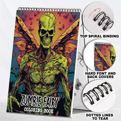 Zombie Fairy Spiral-Bound Coloring Book: 30 Exquisite Coloring Pages for Gothic and Fantasy Enthusiasts to Bring these Enchanting Creatures to Life