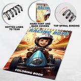 Racing Boys Spiral Bound Coloring Book: 30 Captivating Racing Boys Coloring Pages for an Adrenaline-Fueled Experience